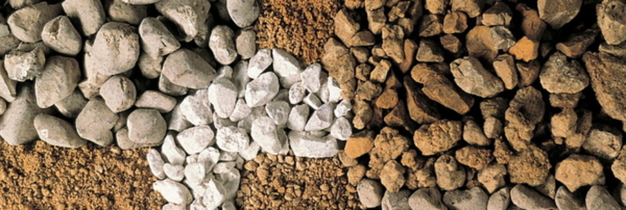 Pile of different types of rock